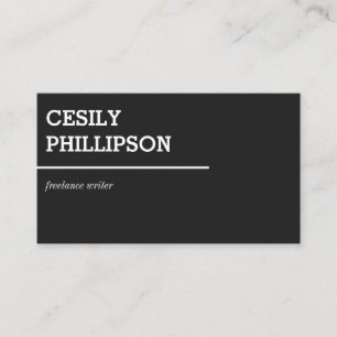 Tarjeta De Visita Freelancer gris oscuro profesional minimalista
