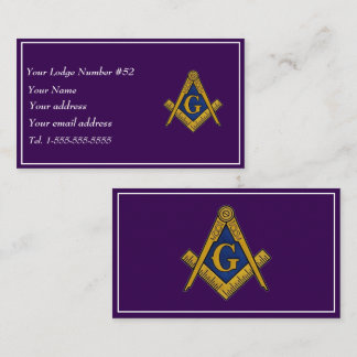 Tarjeta De Visita Freemason Freemasonry Symbol Masonic Purple