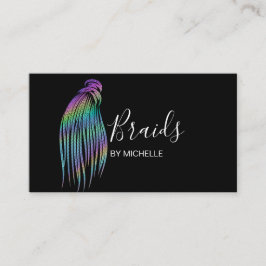 Tarjeta De Visita Frenador de pelo holográfico moderno, trenzas, tre
