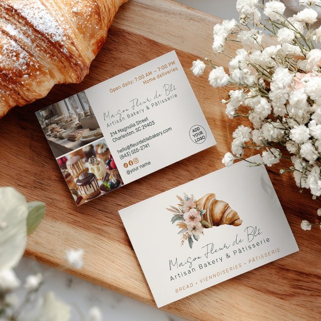 Tarjeta De Visita French Artisan Cafe Bakery Patisserie Photo (French Artisan Cafe Bakery Patisserie Photo Business Card)