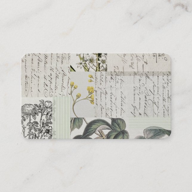 Tarjeta De Visita French Botanical Calling Cards (Anverso)