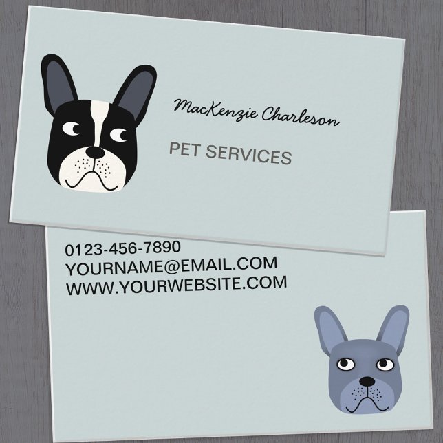 Tarjeta De Visita French Bulldog Pet Services Business Card (Subido por el creador)