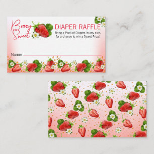 Tarjeta De Visita Fresa Berry Sweet Baby Shower Diaper Raffle