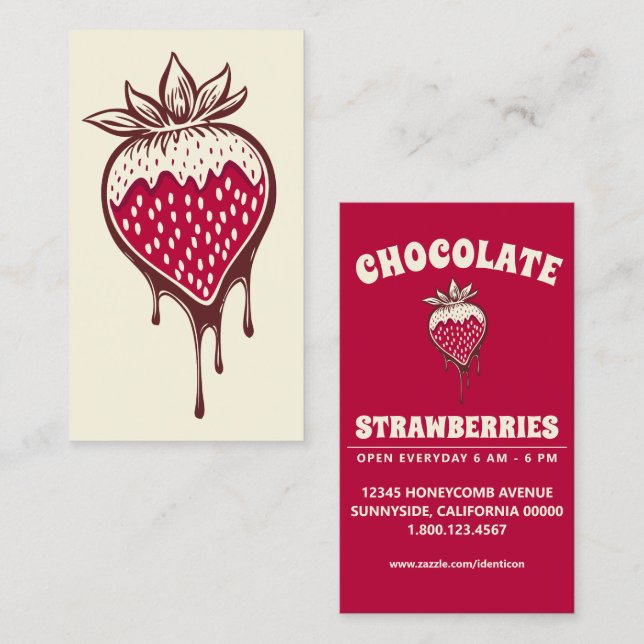 Tarjeta De Visita fresa de chocolate (Anverso / Reverso)