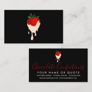 Tarjeta De Visita fresa de chocolate blanco
