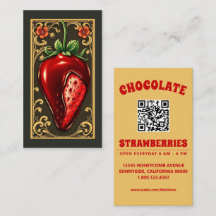 Tarjeta De Visita fresa de chocolate con código qr