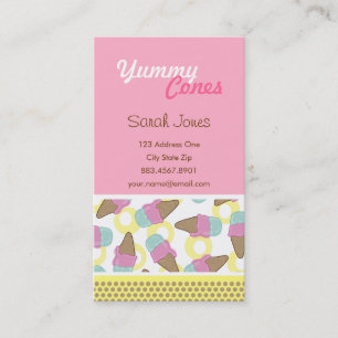 Tarjeta De Visita Fresa dulce retro + postre de crema de hielo de me