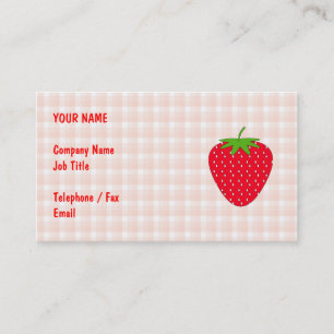 Tarjeta De Visita Fresa roja en control de la guinga