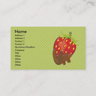 Tarjeta De Visita Fresa sumergida en el chocolate