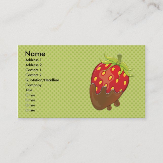 Tarjeta De Visita Fresa sumergida en el chocolate (Anverso)