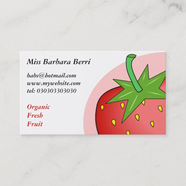 Tarjeta De Visita Fresas (Anverso)