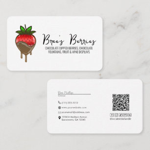 Tarjeta De Visita Fresas Berries Cubiertas con Chocolate