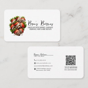 Tarjeta De Visita Fresas Berries Cubiertas con Chocolate