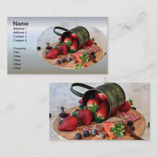 Tarjeta De Visita Fresas Blueberries Frutos y dulces