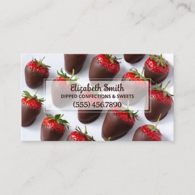 Tarjeta De Visita Fresas cubiertas de chocolate (Anverso)