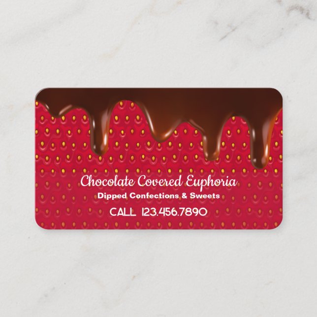 Tarjeta De Visita Fresas de chocolate (Anverso)