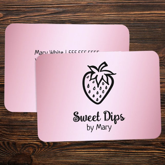 Tarjeta De Visita Fresas de chocolate 🍓 sumergidas dulces (Chocolate Strawberries Business Cards)
