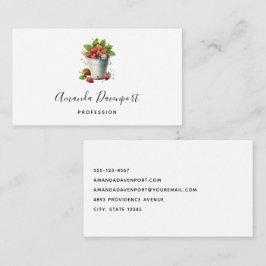 Tarjeta De Visita Fresas en un cubo