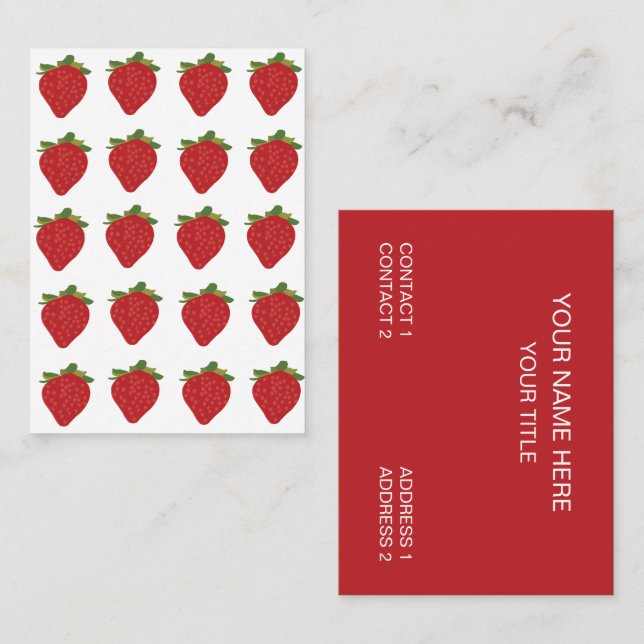 Tarjeta De Visita Fresas Fruit Farms Strawberries (Anverso / Reverso)