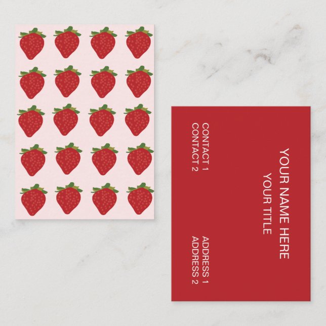 Tarjeta De Visita Fresas Fruit Farms Strawberries (Anverso / Reverso)