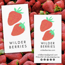 Tarjeta De Visita Fresas Fun Fruit Farmer Nutricionista Berries