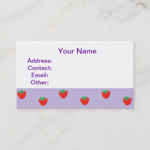 Tarjeta De Visita Fresas púrpuras