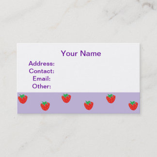 Tarjeta De Visita Fresas púrpuras