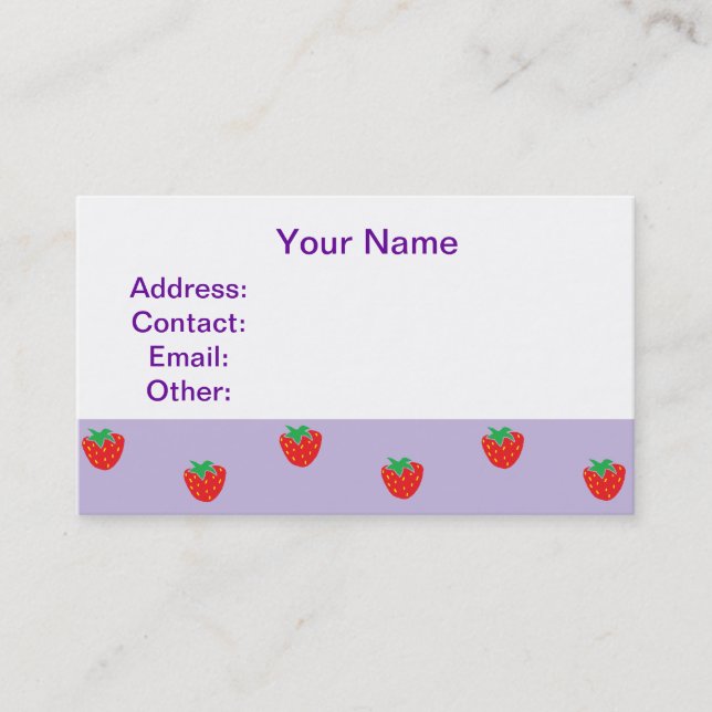 Tarjeta De Visita Fresas púrpuras (Anverso)