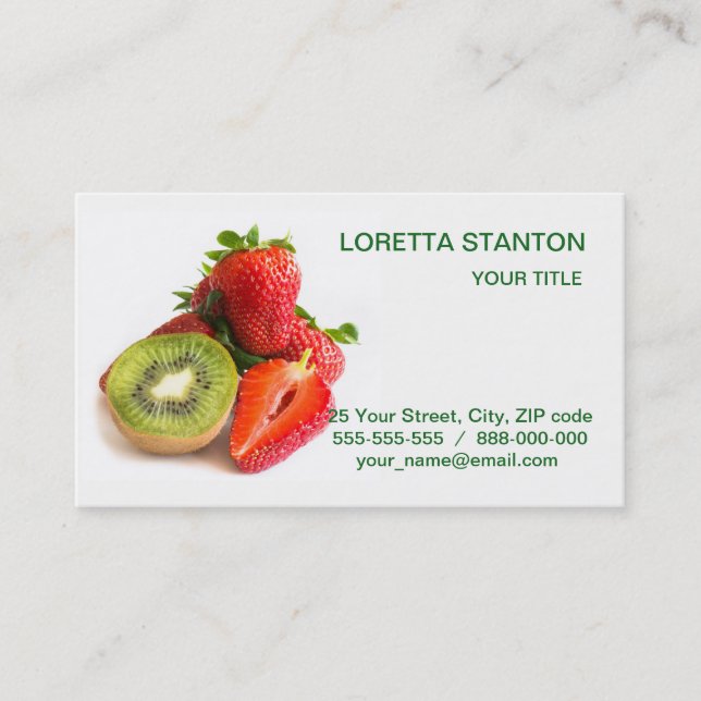 Tarjeta De Visita Fresas y kiwi (Anverso)