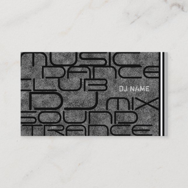 Tarjeta de visita fresca de DJ (Anverso)