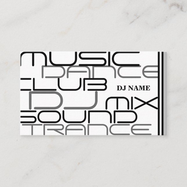 Tarjeta de visita fresca de DJ (Anverso)