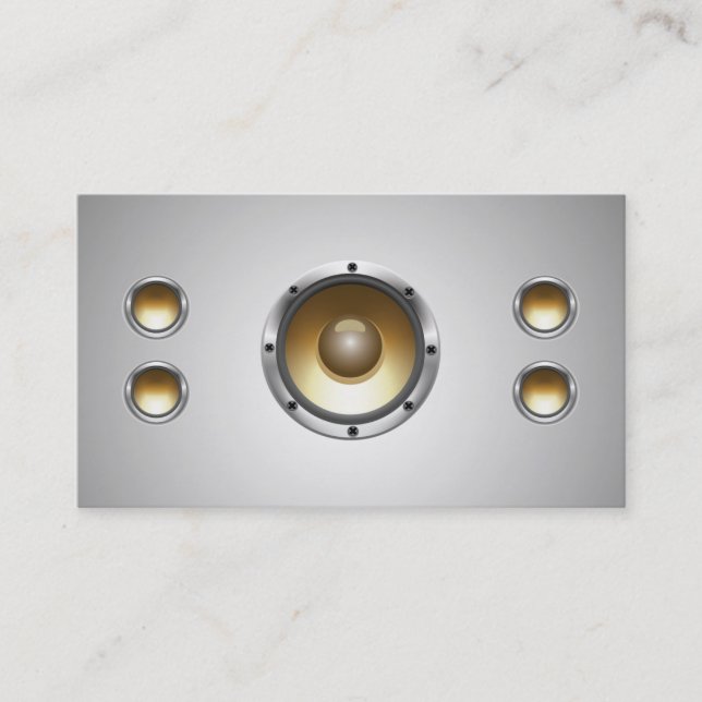 Tarjeta de visita fresca de DJ de los altavoces de (Anverso)