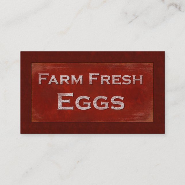 Tarjeta de visita fresca de los huevos (Anverso)
