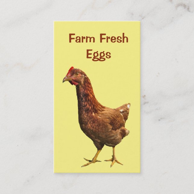 Tarjeta de visita fresca de los huevos de la (Anverso)