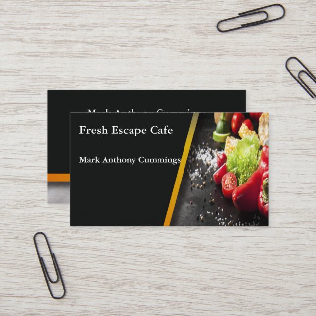 Tarjeta de visita fresca del café de las verduras (Anverso/Reverso In Situ)