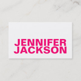 Tarjeta de visita fresca minimalista rosada