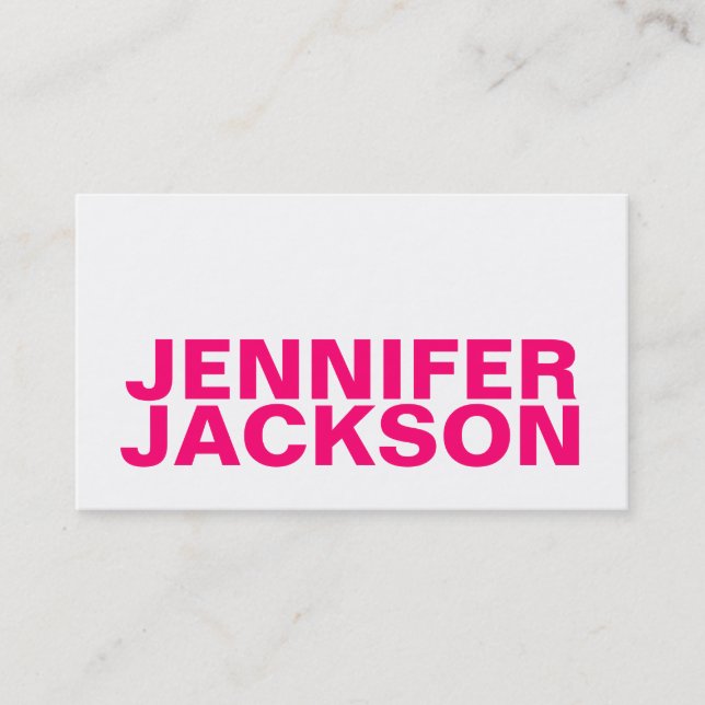 Tarjeta de visita fresca minimalista rosada (Anverso)