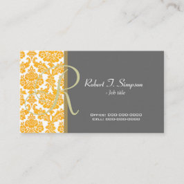 tarjeta de visita fresca y elegante de damasco ama