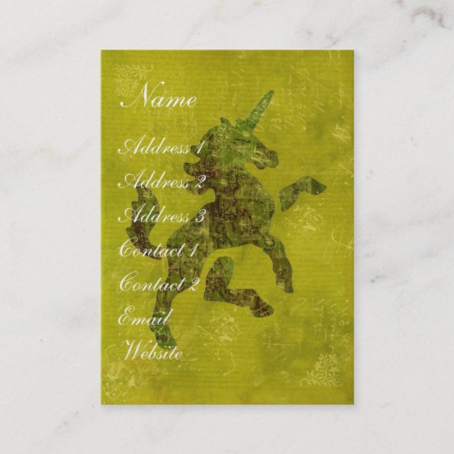 Tarjeta De Visita Fresco del unicornio (Anverso)