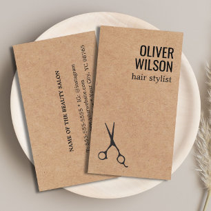 Tarjeta De Visita Fresco Minimalista Impreso Kraft Negro Negrita Pel