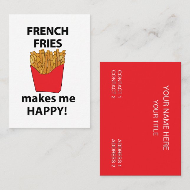 Tarjeta De Visita Fries franceses restaurante de comida rápida Fries (Anverso / Reverso)