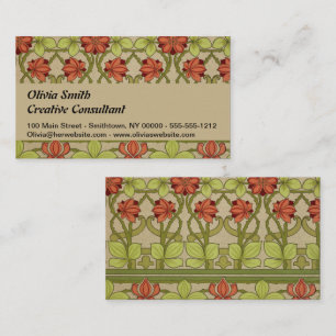 Tarjeta De Visita Frieze Border Art Nouveau Floral