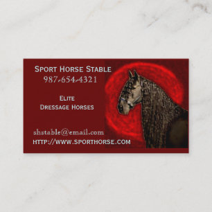 Tarjeta de visita frisia del caballo