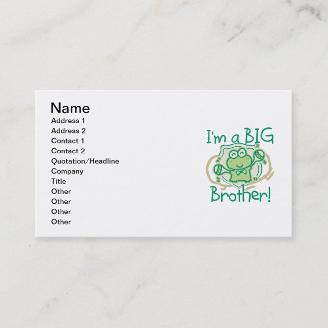 Tarjeta De Visita Frog Big Brother (Anverso)