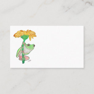 TARJETA DE VISITA FROG IN FLOWER UNDER THE RAIN