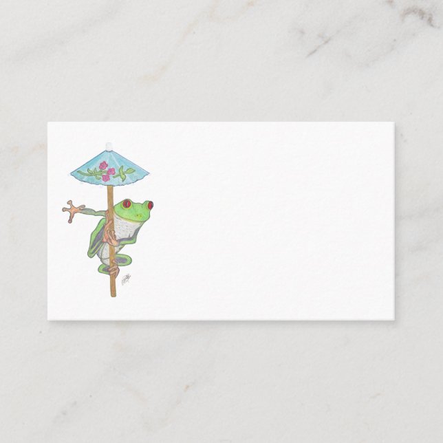 TARJETA DE VISITA FROG WITH SUN UMBRELLA (Anverso)