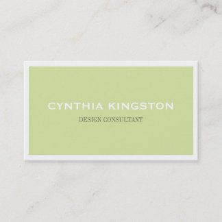 Tarjeta De Visita Frontera blanca simple elegante profesional verde