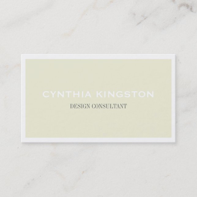 Tarjeta De Visita Frontera blanca simplemente elegante profesional d (Anverso)