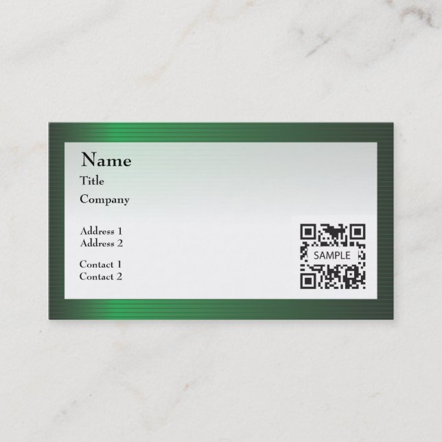 Tarjeta De Visita Frontera de la raya del verde de la plantilla de (Anverso)