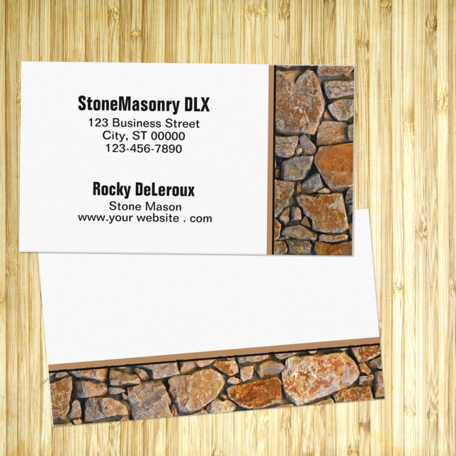 Tarjeta De Visita Frontera de rock ruso estonémica profesional (This front and back stone edge designed business card is easily personalized for any business. )
